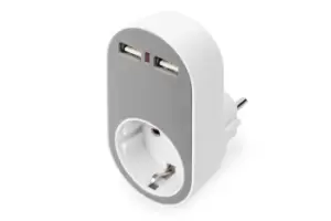 Image of Digitus Universal USB Plug-in Charger with 2 x USB-A Sockets and...