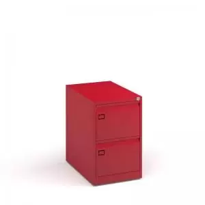 Image of Steel 2 drawer executive filing cabinet 711mm high - red
