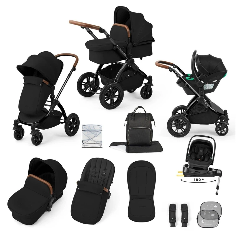 Image of Ickle Bubba STOMP LUXE 12 PIECE TS WITH I-SIZE NIMBUS CAR SE Travel Systems one Black / Midnight / Tan 39179674055