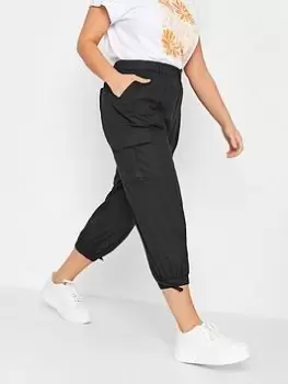 Image of Yours Cargo Crop Trouser Black, Size 18, Women