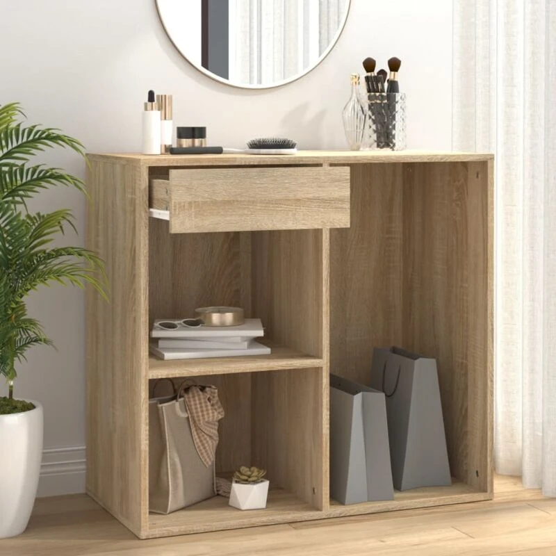 Image of Vidaxl Cosmetic Cabinet Sonoma Oak 80X40X75cm Engineered Wood, Brown 808840