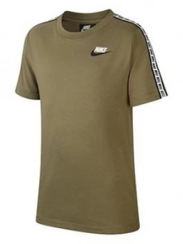 Image of Nike Sportswear Taped T-Shirt - Green/White