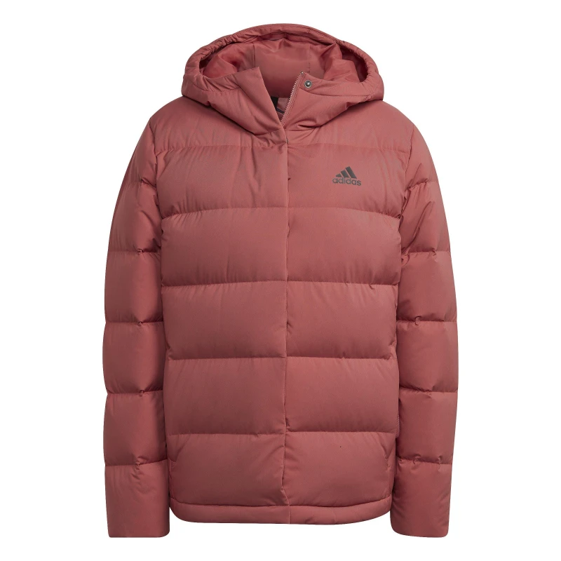 Image of adidas Helionic Hooded Down Jacket Womens - Red Red XS