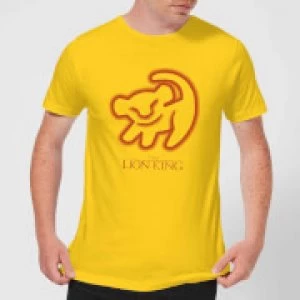 Image of Disney Lion King Cave Drawing Mens T-Shirt - Yellow - M