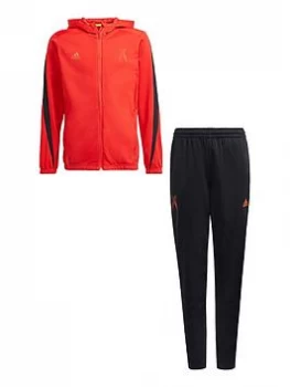 Image of Boys, adidas Junior X Tracksuit - Red/Black, Red, Size 11-12 Years