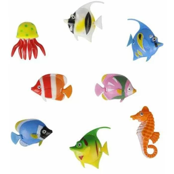 Image of Minisun - 8 x Colourful Assorted Artificial Plastic Bubble Lamp Aquarium Tropical Fish Jellyfish & Seahorse