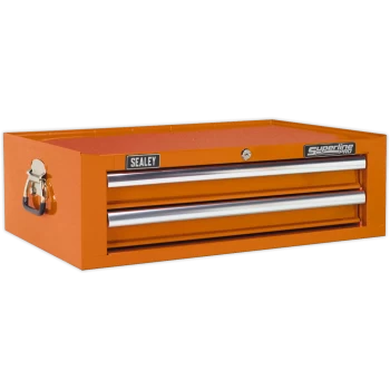 Image of Sealey Superline Pro 2 Drawer Mid Tool Chest Orange
