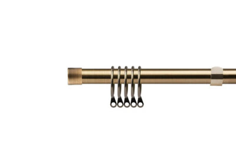 Image of 16-19mm Fenton Extendable Metal Curtain Pole Set Brass 160-300Cm