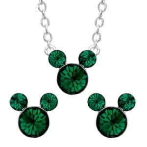 Image of Disney Mickey Mouse Birthstone Necklace and Earring Set SH00519RMAYL