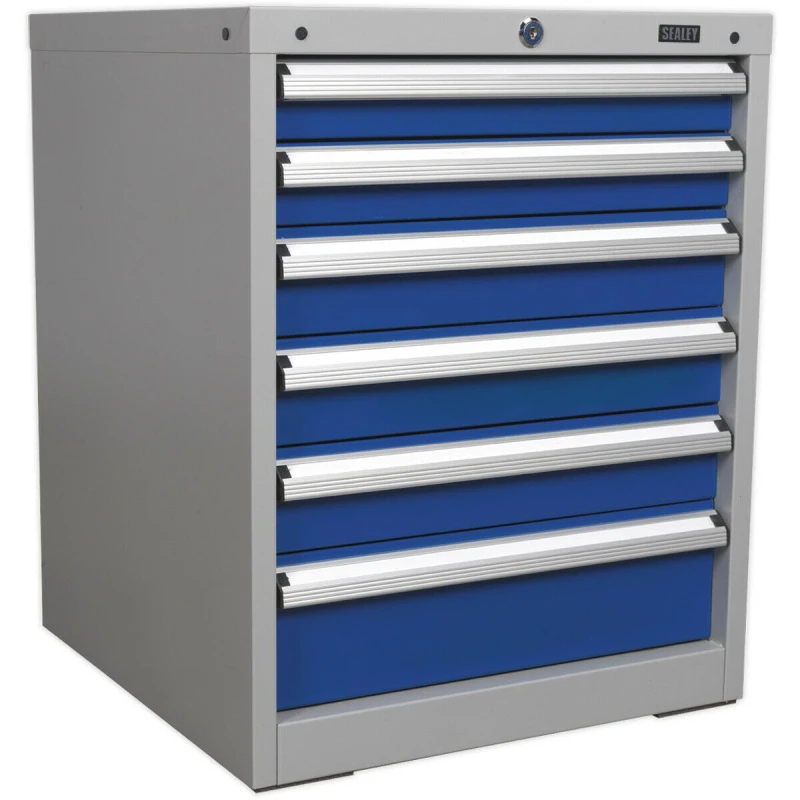 Image of Loops 6 Drawer Industrial Cabinet - Heavy Duty Drawer Slides - High Quality Lock Multi