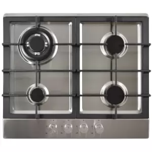 Image of Statesman GH61SS 60cm 4 Zone Glass Gas Hob - Stainless Steel