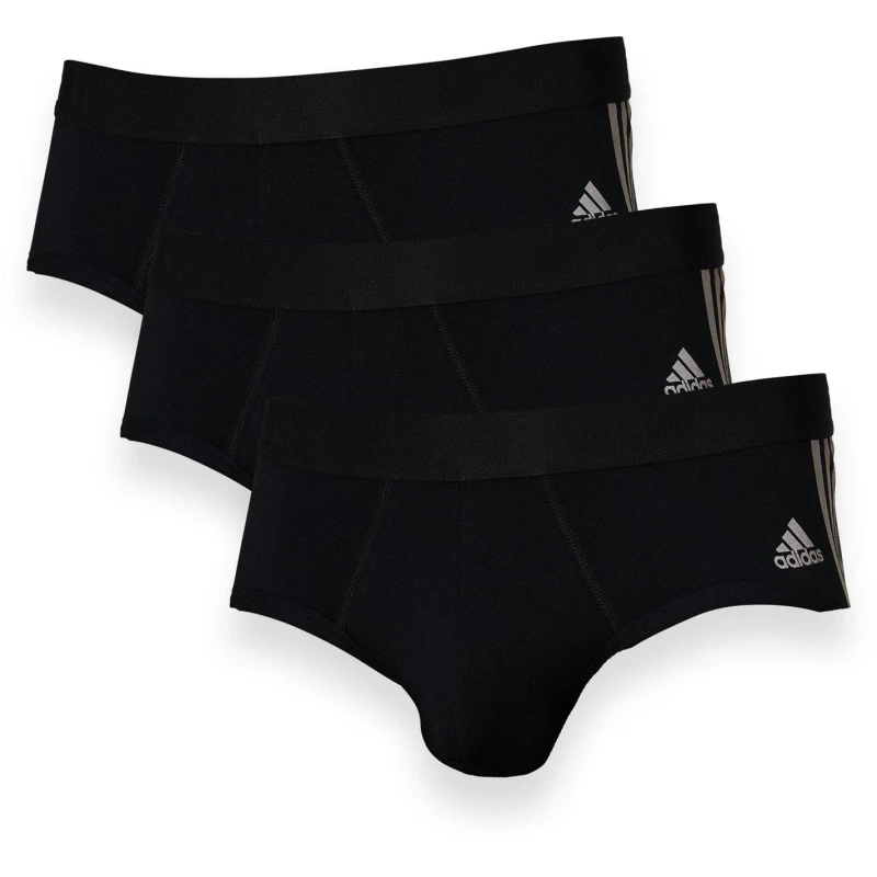 Image of adidas Flex cotton 3 stripe brief 3p - Black 2XL