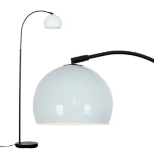 Image of Curva Floor Lamp in Black with Pale Blue Shade