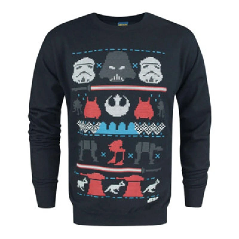 Image of Star Wars Star Wars Men Christmas Jumper in Blue Size: 2X-large Blue XXL Male 5055930159378