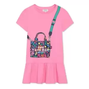 Image of Marc Jacobs Girls Handbag Cotton Dress - Pink