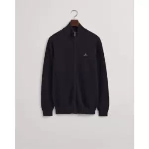 Image of Gant Cotton Zip Through Jumper - Blue