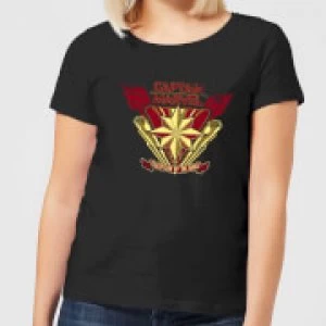 Image of Captain Marvel Protector Of The Skies Womens T-Shirt - Black - M