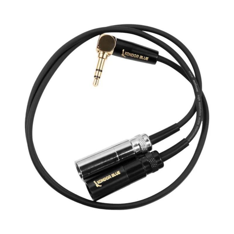 Image of Kondor Blue Dual Mini XLR Male to 3.5mm Stereo TRS RA Cable Black
