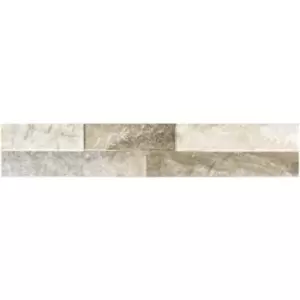 Image of Beige Split Face Wall Tile 8 x 44.25cm - Bata