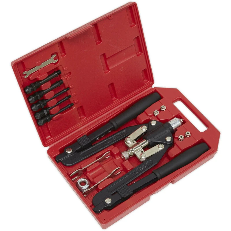 Image of Loops Rivet & Threaded Nut Rivet Kit - Premium Adjustable Nozzle Hand Rivet Gun to M10 Multi