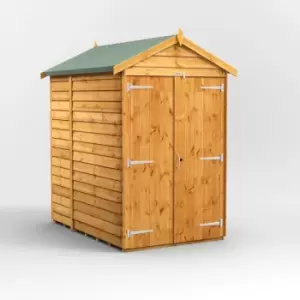 Image of 6x4 Power Overlap Windowless Apex Double Door Garden Shed
