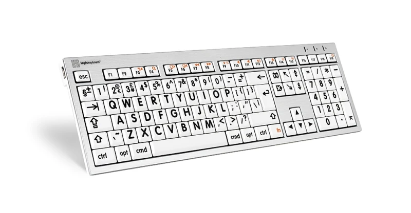 Image of Logickeyboard LKB-LPRNTBW-CWMU-UK keyboard Office USB QWERTY UK Englis