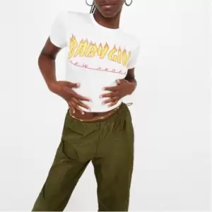 Image of I Saw It First Babygirl Flame Detail Graphic T Shirt - White