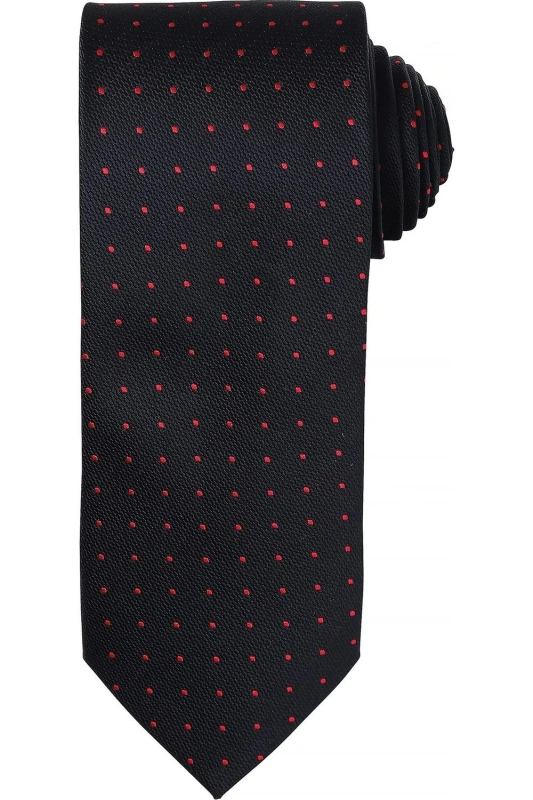 Image of Premier Premier Men Micro Dot Pattern Formal Work Tie in Black One Size Male 5057080770540
