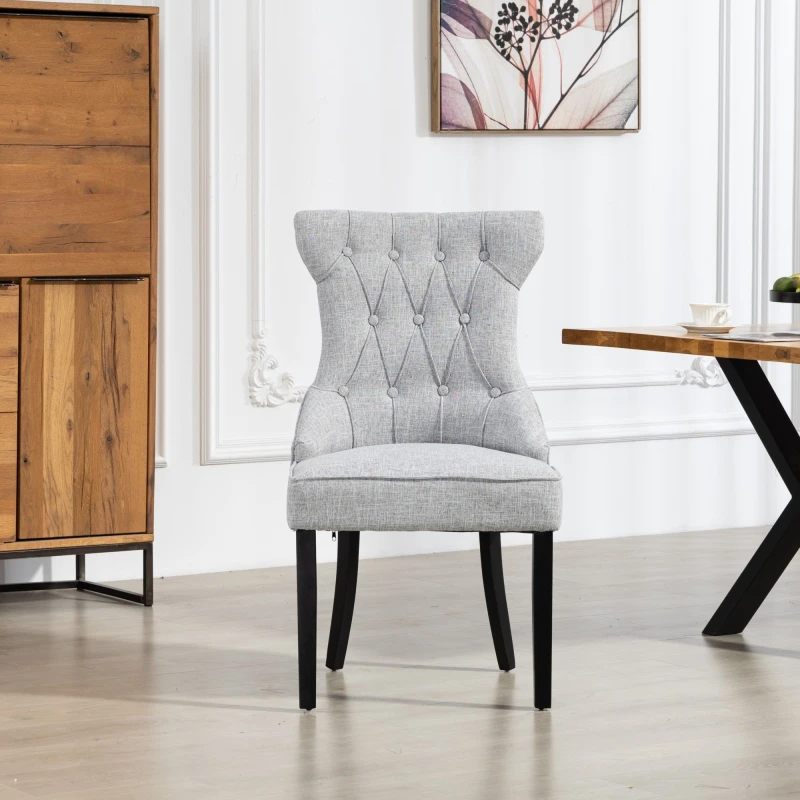 Image of Artemis Home Lurano Fabric Dining Chairs - Set of 2 in Light Grey Size: 2 Pack Light Grey Unisex 2 Pack