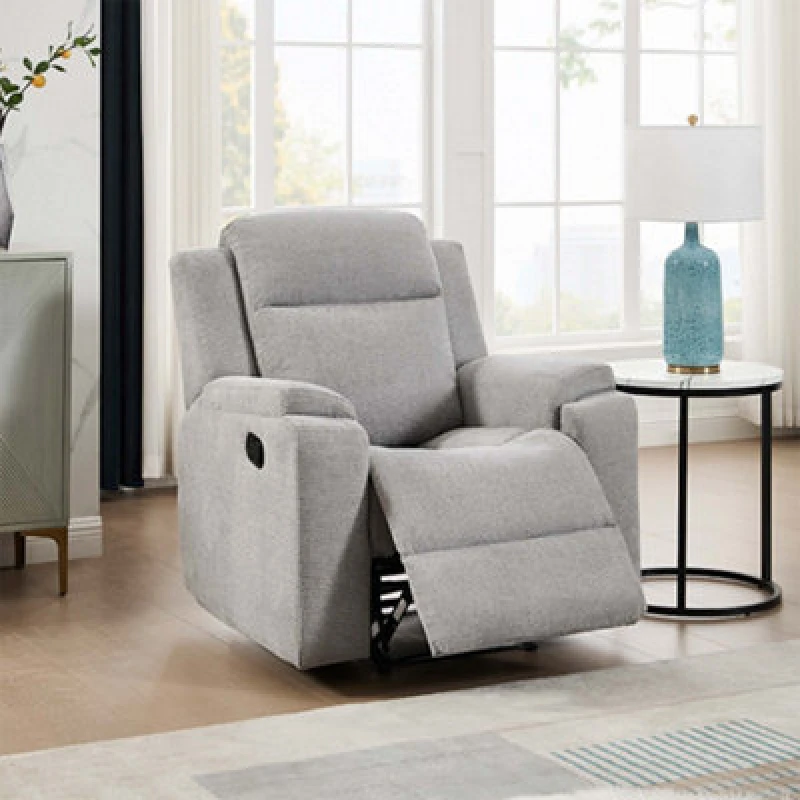 Image of More4Homes Orka 1 Seater Fabric Manual Recliner Chair Grey