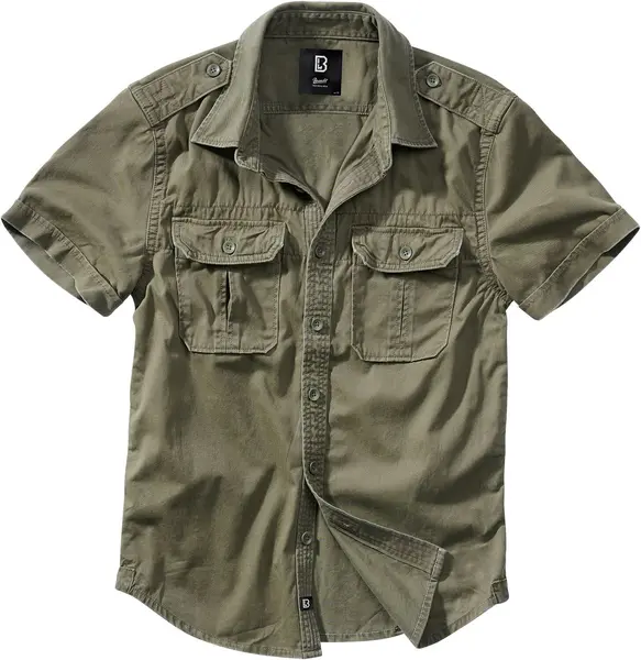 Image of Brandit Vintage Short Sleeve Short-sleeved Shirt olive L Men