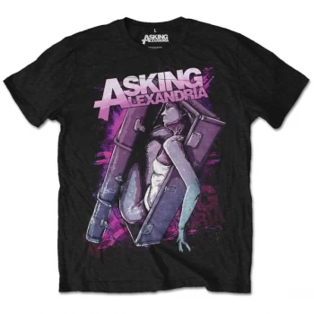 Image of Asking Alexandria - Coffin Girl Unisex Medium T-Shirt - Black