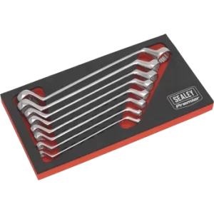 Image of Sealey 8 Piece Offset Double End Ring Spanner Set