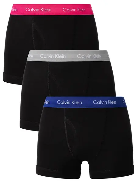 Image of Calvin Klein 3 Pack Classic Trunks Black (Blue/Grey/Pink) M