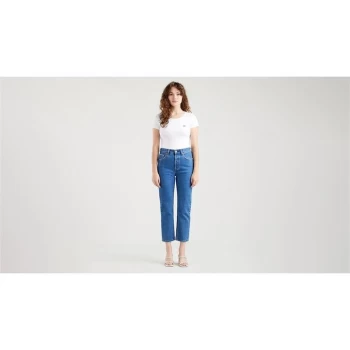 Image of Levis 501 Cropped Jeans - Jazz Pop