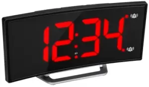 Image of Marathon Clock USB Alarm Charger Dimmable Curved Screen Black
