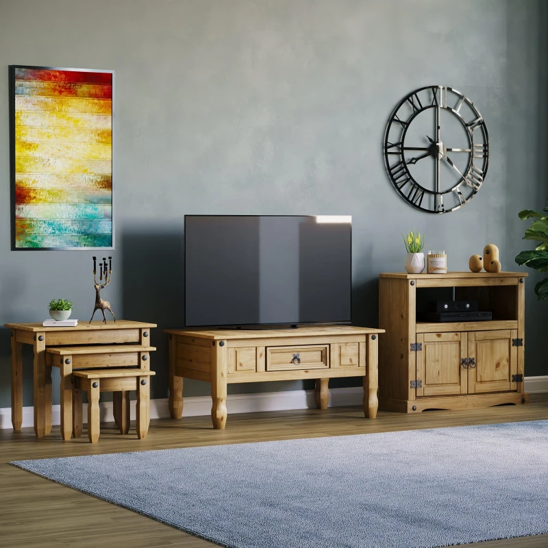 Image of Lassic Vida Designs Corona Trio Living Room Set Pine unisex Set of 3