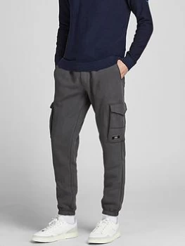 Image of Jack & Jones Gordon Cuffed Cargo Joggers, Grey Size M Men