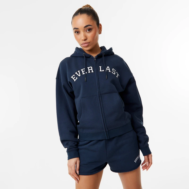 Image of Everlast Applique Logo Hoodie Womens - Blue Blue 8