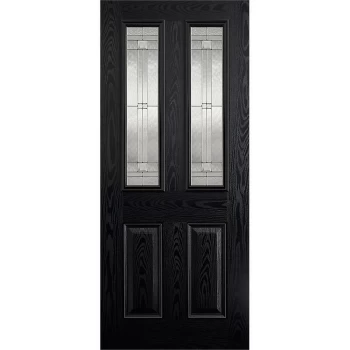 Image of Malton External Glazed Black GRP 2 Lite Door - 813 x 2032mm