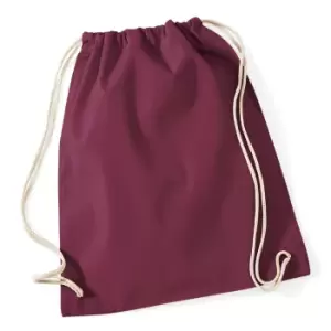 Image of Westford Mill Cotton Gymsac Bag - 12 Litres (One Size) (Burgundy)