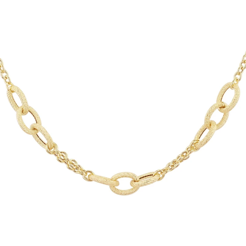 Image of Be You 9ct Gold 3 Twisted Links and Chain Centre Necklace Yellow Gold female 20in