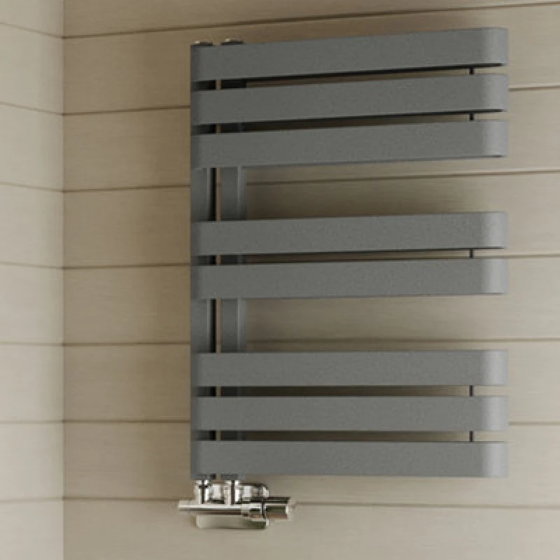 Image of Terma Warp S T-Rail Grey Electric & Gas Flat Towel Warmer (W)500mm X (H)655mm