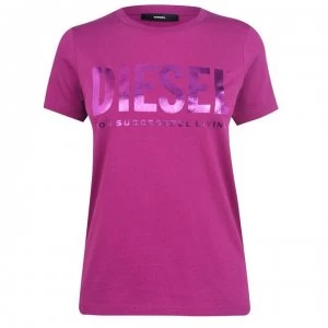 Image of Diesel Logo T Shirt - Purple 64A
