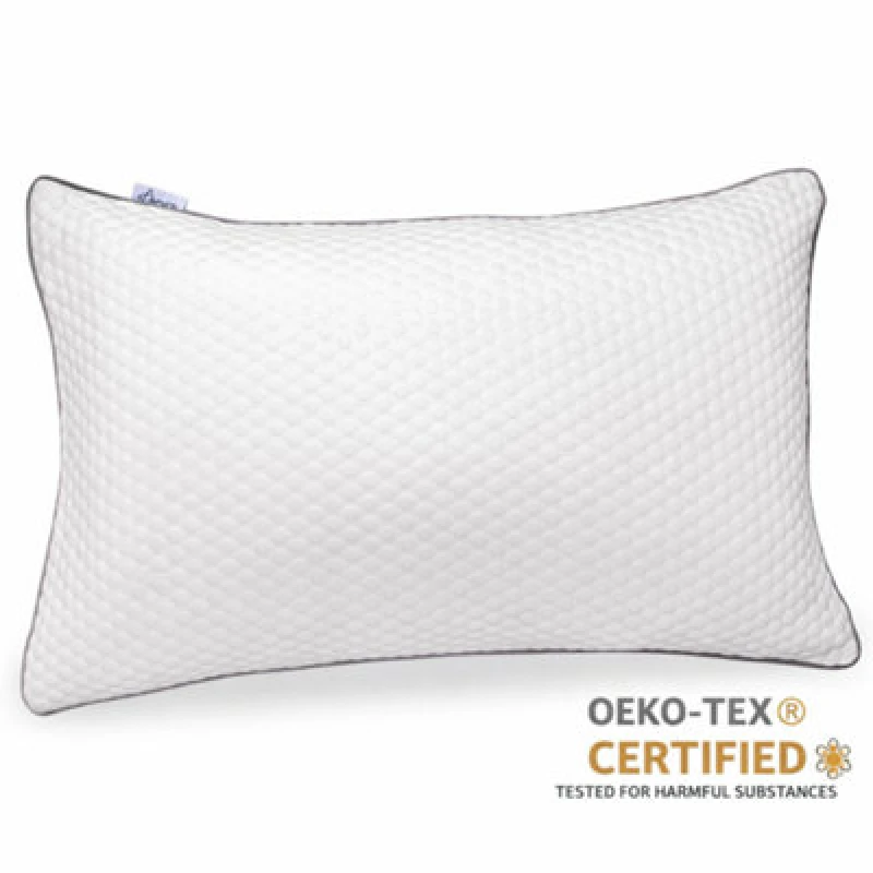 Image of Aamira Premium Orthopaedic Shredded Memory Foam Bed Pillow 70X45Cm, Neck Back & Side Support, Bamboo Washable Cover
