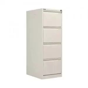 Image of Bisley 4 Drawer Filing Cabinet Lockable 470x622x1321mm Chalk BS4ECHK
