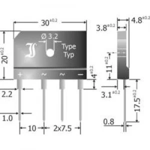 Image of Diode bridge Diotec GBI25D SIL 4 200 V 25 A