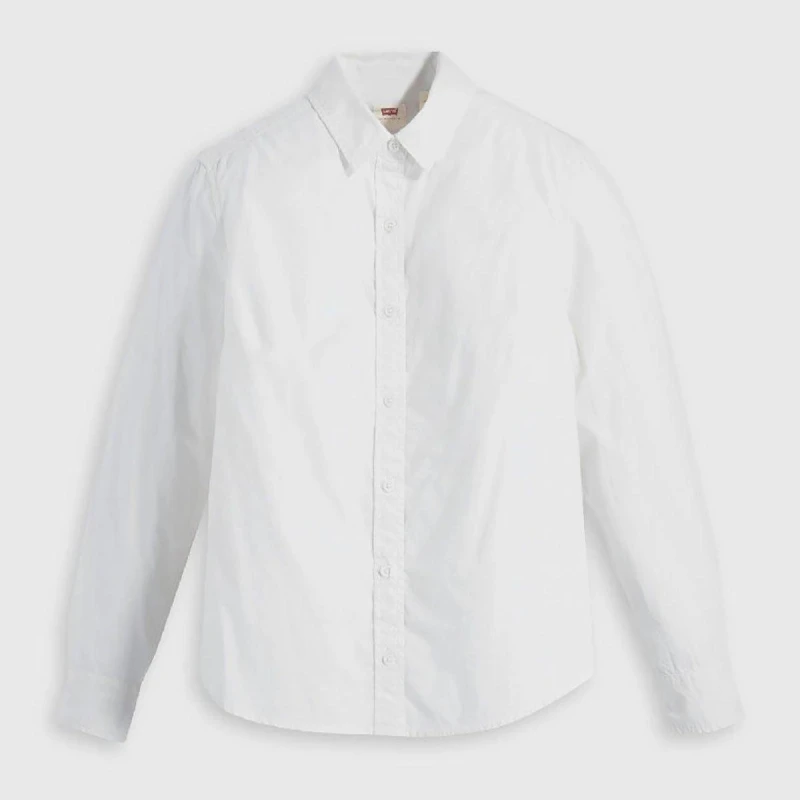 Image of Levis Womens Long Sleeve Oxford Shirt Bright White female 14 (L)