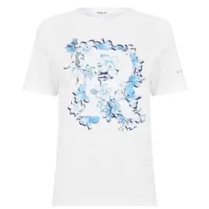 Image of Replay Floral Print T-Shirt - White