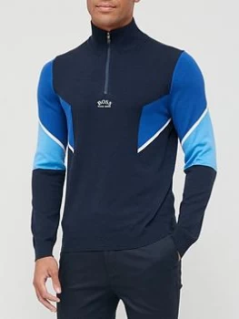 Image of Hugo Boss Athleisure Zofin Half Zip Jumper Navy Size L Men